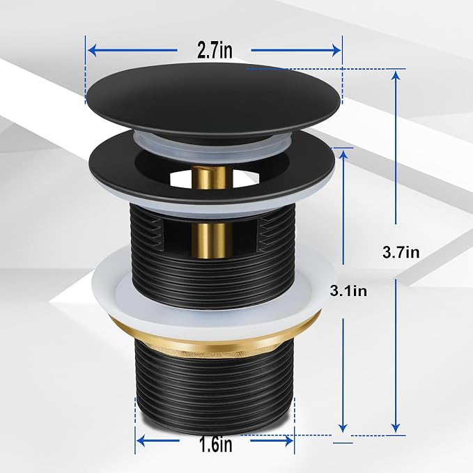 FERUERW Pop-up Drain Kit for Freestanding Bathtub Tub Drain/Stopper,Freestanding Bathtub Drain Stopper,Suitable for Most Freestanding Bathtub
