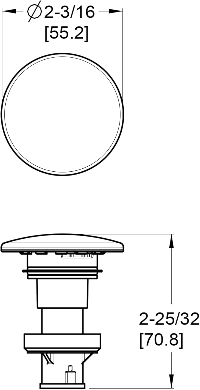 Pfister Push & Seal Drain Stopper without Logo, Brushed Nickel