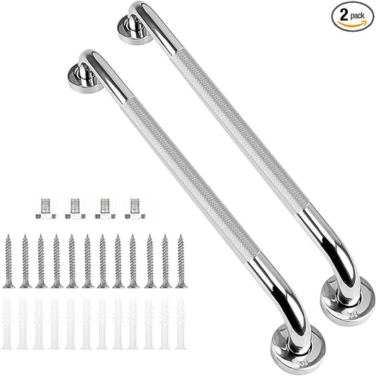 supregear Grab Bars for Bathtubs and Showers (2-Pack), Anti-Slip Stainless Steel Bathroom Safety Handle, Heavy Duty Grip Bars for Handicap Elderly Senior, 24 in