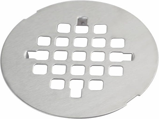Brushed Nickel Snap-in Shower Floor Drain Cover,Hidrop 4-1/4" OD Round Shower Strainer Grid, Easy-to-Install Replacement Cover Stainless Steel
