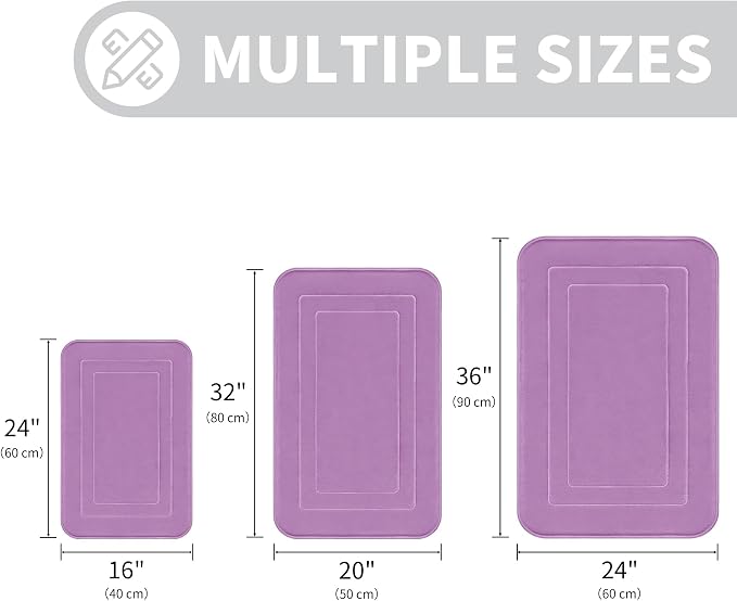 Cupic Cupid Memory Foam Bath Mat 24"×36", Non Slip Bathroom Rugs, Purple | Soft Touch, Cushioned Comfort, Non Slip Bathroom Mat, Super Absorbent & Quick Dry, Machine Washable for Shower, Tub & Vanity