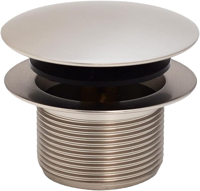 Westbrass D398R-07 1-1/2" NPSM Coarse Thread Mushroom Tip-Toe Bathtub Stopper Bath Drain, 1-Pack, Satin Nickel