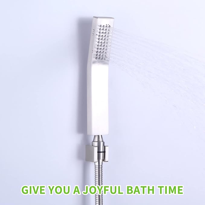 Angle Simple Shower Head Holder, Brass Shower Wand Bracket, Handheld Sprayer Holder Wall Mount, Brushed Nickel