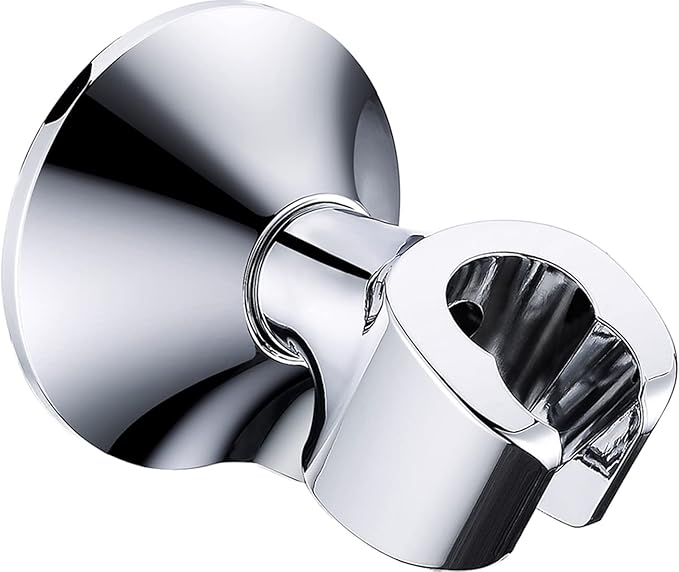 BRIGHT SHOWERS Handheld Shower Head Holder with Dual Angle Positions, Wall Suction Bracket Includes Adhesive 3M Disc, No Tools Required and Easy Installation, Chrome Finish