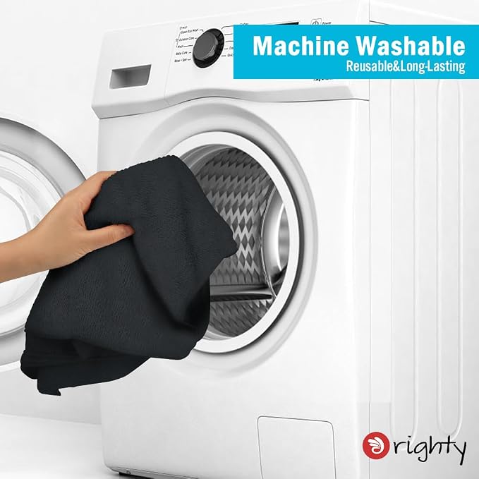 Orighty 6-Pack Black Hand Towels, 16x28 inch Microfiber Gym Towels | Quick Drying & Absorbent, Lightweight & Thin Black Yoga Towel - Multi-Purpose Camping Towel for SPA, Hotel & Bathroom