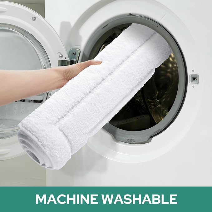 HOMEIDEAS Bathroom Rugs Sets 2 Piece, Super Soft and Absorbent Non Slip Microfiber U-Shaped Toilet Bath Mat Set (20"x32"+U20 x24, White) | Super Soft and Absorbent Non Slip Microfiber Bath Rug，Machine Washable, for Bathroom, 20"x32"+U Shape 20"x24"