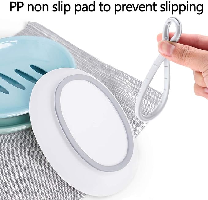 WYOK 2-Pack Soap Dish Plastic Soap Holder with Drainage for Shower (Blue) | Bar Soap Tray, Soap Case with Drain, Keep Soap Dry, Self Draining, Non-Slip, Easy Cleaning, For Bathroom Kitchen Sink