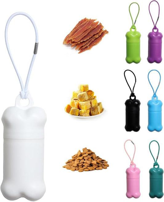 Portable Dog Treat Pouch for Pet Training, 1 piece(White) | Mini Treat Holder Small Dog Treat Bag for Training, Dog Snack Container