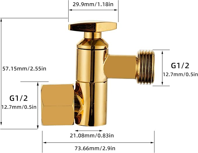 Metal Shower Head Elbow Adapter, 360 ° Adjustable Swivel Brass Showerhead Adapter Stainless Steel Shower (Gold)