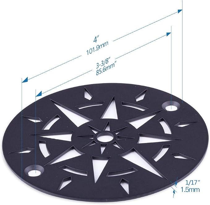 Uni-Green Round Shower Drain Cover (4 in Screw in, Star Matte Black)