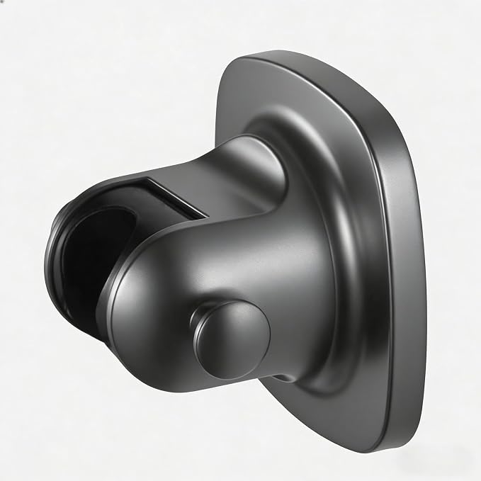Wall Mount Handheld Shower Head Holder - 5 Angles Adjustable - Concealed Adhesive Mount - Screw Alternative - Bathroom Shower hose Holder (Gun Metal)