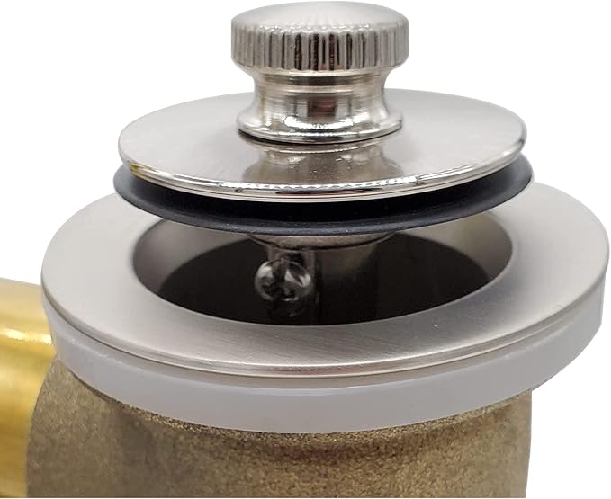 Westbrass D3324-07 1-1/2" NPSM Pull & Drain Bathtub Plug, Coarse Thread, Satin Nickel
