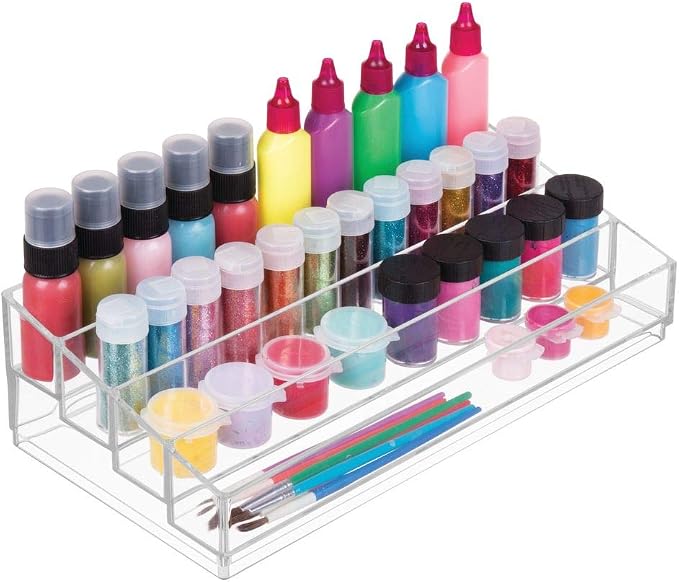 iDesign Tiered Cosmetics & Nail Polish Organizer, The Clarity Collection – 12.75 IN X 6.5IN X 3.75 IN, Clear | 13" x 6.5" x 3.46"
