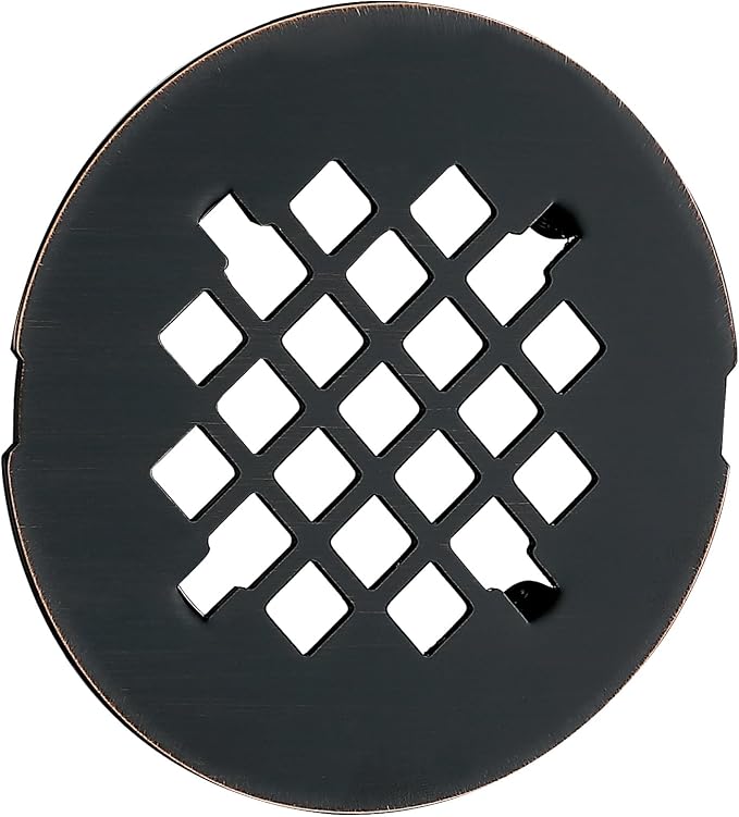 4-1/4 inches Snap-On Round Shower Drain Cover, Stainless Steel (Oil Rubbed Bronze)