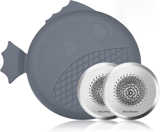 TRAPMATE Bathtub Stopper Drain Strainer Kit, Easy Clean Tub Shower Drain Hair Catcher, Anti-Clog Stainless Steel Sink Cover, Drain Protector for Bathroom Sink & Wash Basin (Patented Product)