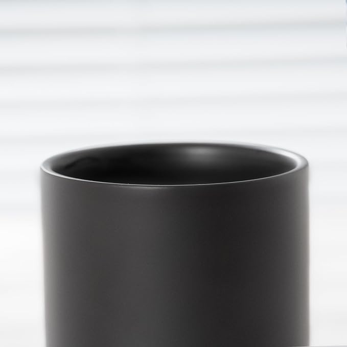 Bathroom Ceramic Toothbrush Cup, Matte Black Toothbrush Cup Holder, Bathroom Storage Organizer