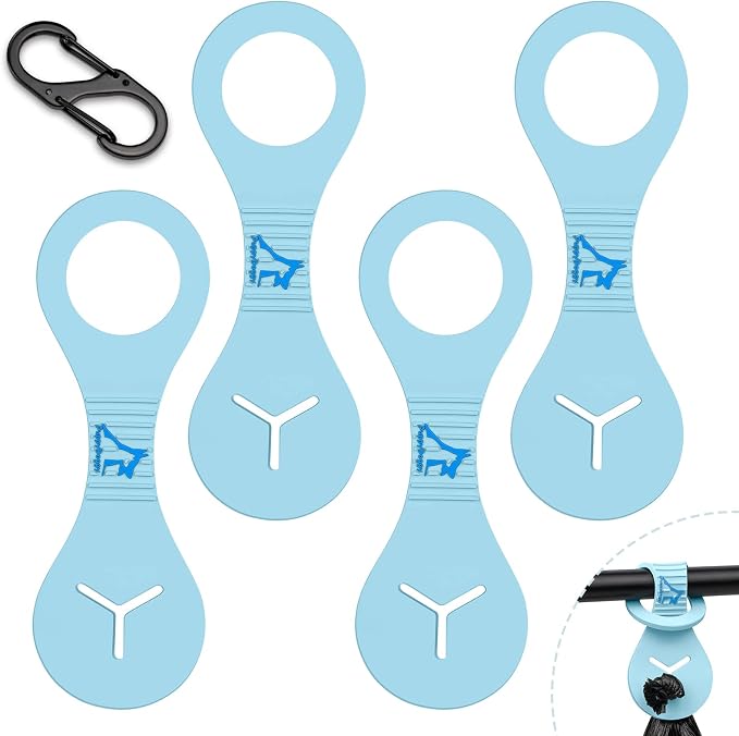 Dog Poop Bag Holder for Leash Waste Bag Carrier Dog Poop Bag Dispenser for Walking Running Bicycle Accessory 4 pieces (Blue)