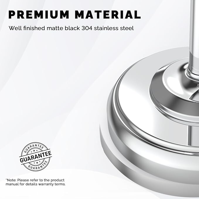 Toilet Paper Holder Stand Stainless Steel & Weighted Base Chrome | Polish Finish Post Pivoting Design Easy to Change Roll, Mega Roll Freestanding Toilet Paper Holder for Bathroom Waterproof
