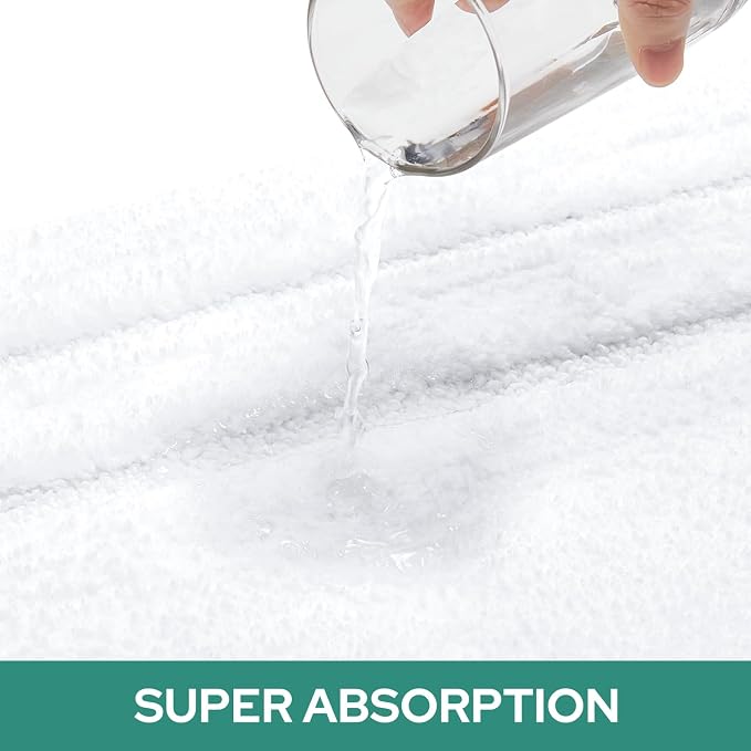 HOMEIDEAS Bathroom Rugs Sets 2 Piece, Super Soft and Absorbent Non Slip Microfiber U-Shaped Toilet Bath Mat Set (20"x32"+U20 x24, White) | Super Soft and Absorbent Non Slip Microfiber Bath Rug，Machine Washable, for Bathroom, 20"x32"+U Shape 20"x24"
