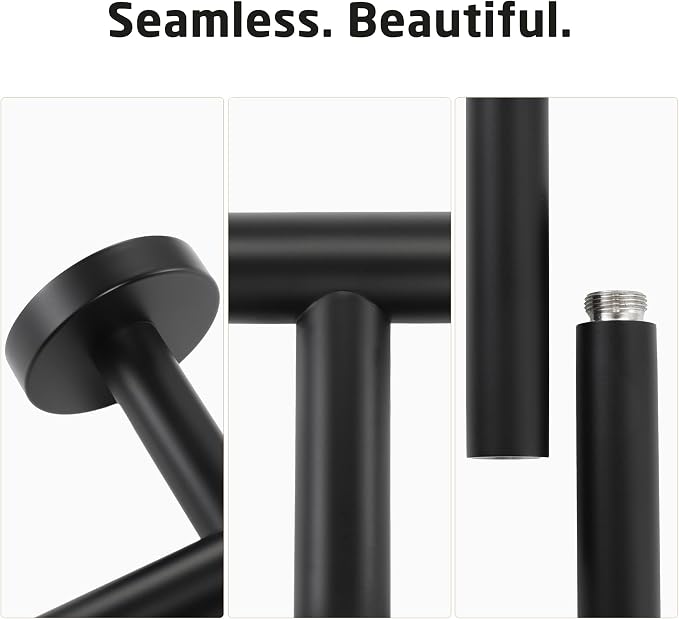 KES 23.2-Inch Towel Bar for Bathroom, Bath Towel Rack Towel Holder Wall Mount SUS304 Stainless Steel Matte Black, Total Length 25.5 Inch, A2000S65B-BK