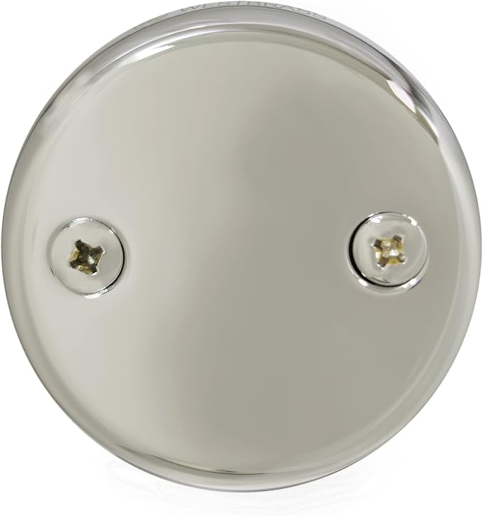 Westbrass Twist & Close Tub Trim Set with Two-Hole Overflow Faceplate, Polished Nickel, D94-2-05