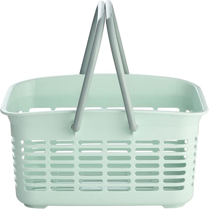 ALINK Plastic Shower Caddy Basket with Handle, Portable Organizer Storage Basket for College Dorm, Bathroom, Kitchen - Blue
