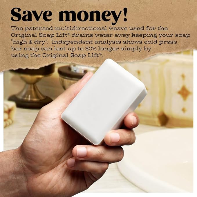 Soap Bar Holder - Flexible Shower Tray with Self-Draining Design - Soap Saver Pad Made of BPA-Free Bioplastic - Handmade Soap Lifts for Bar Soap, Dishes, Shower & Bathroom Sink - 2-Pack (Sage Color)