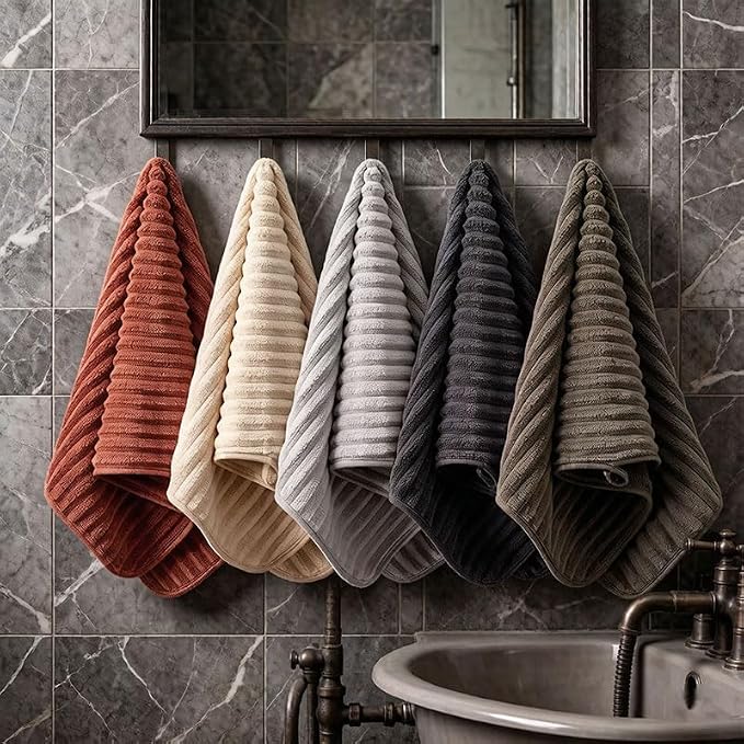 Luxury 3-Piece Quick-Dry Bath Towel Set – Ultra Soft Microfiber Towels | Hand Bath Towels for Bathroom, Pool, Home, Sports Gym & Travel – Elegant Twill Design (14”x 29.6”)