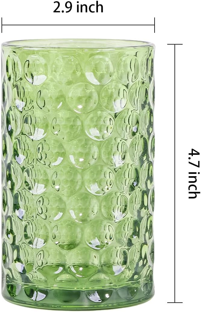 Bathroom Toothbrush Holder Set, 11oz Green Glass Toothbrush Holder and Bathroom Tumbler Cup Set, Decorative Countertop Storage Cups Organizer for Toothpaste, Brushes