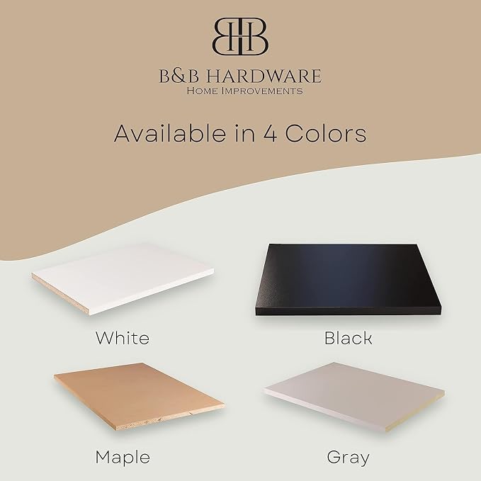 Cabinet Shelf Melamine 3/4 inch, Custom, Cut to Size. (20 inch Depth, 35 inch Length) (MEL20X35)