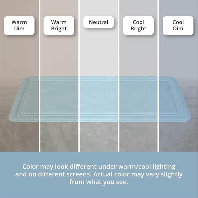ITSOFT Memory Foam Bath Mat 59x23, Non Slip, Machine Washable, Quick Dry & Absorbent Rugs, Bath Mats for Bathroom Floor, Tub & Shower, Bathroom Rug, Spa Blue