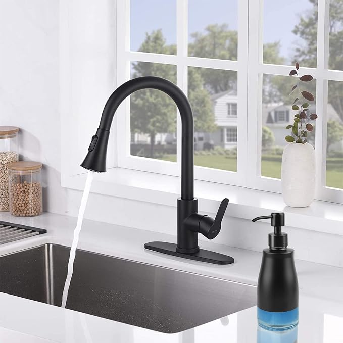 AUMIO Dish Soap Dispenser with Stickers, 2 Pack Kitchen Dish Refillable Liquid Dispensers, Stainless Steel Case Glass Liner Soap Dispenser for Bathroom Kitchen, Matte Black (10 OZ./ 300ML)