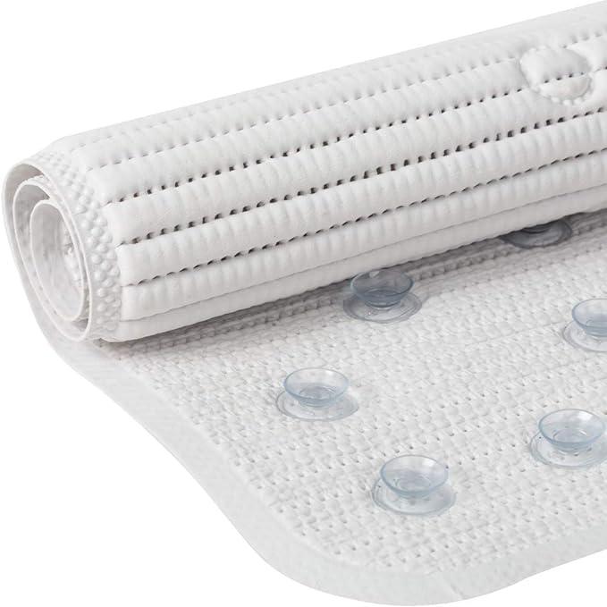 Duck Brand Clorox Cushioned Shower Mat, Non Slip Bathtub Mat with Suction Cups, 21 Inches x 21 Inches, White (Pack of 4)