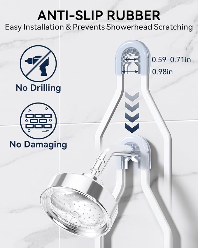 YASONIC Never Rust Shower Caddy Hanging, Aluminum Shower Racks for Inside Shower, 2-Tier Shower Organizer Hanging Over Shower Head with Hooks and Soap Holder, White
