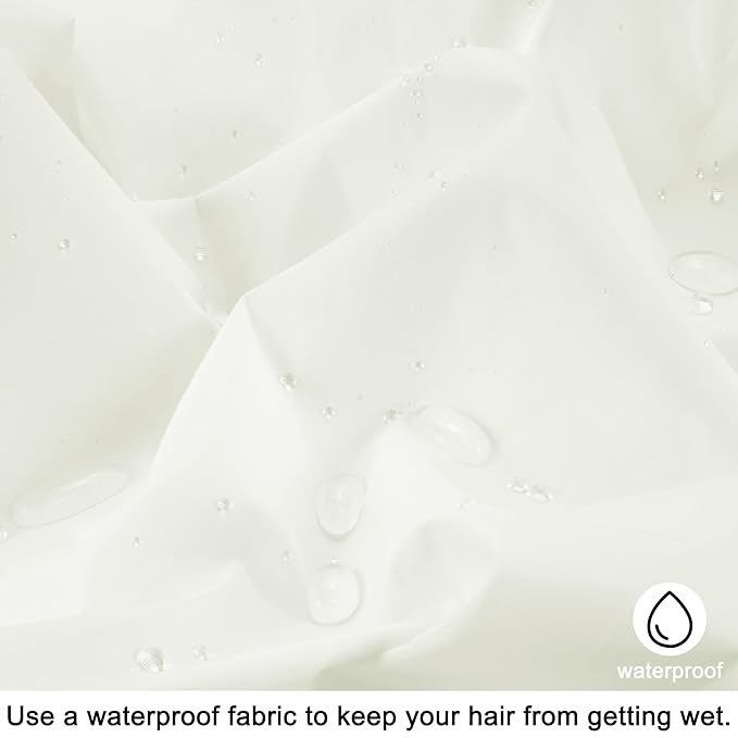 Edoneery Shower Caps for Women Reusable Waterproof, Shower Hair Cap | Washable Bonnet, Wide Elastic Band, Large Fit, Holds Long Hair, Braids Friendly, Bath Accessories, Spa, Travel