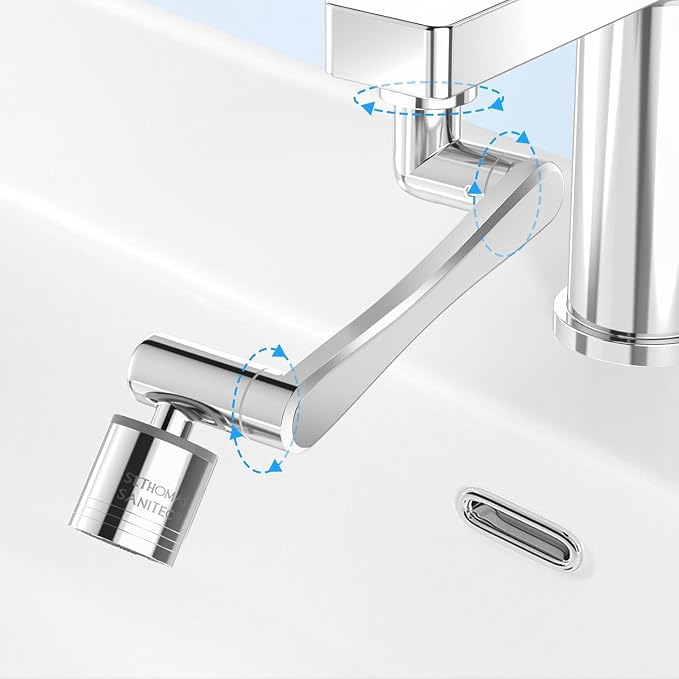 London Sunshine 1080° Swivel Faucet Extender, 360° Swivel Robotic Arm Faucet Aerator, 2 Sprayer Mode Kitchen Faucet Attachment Tap Head Replacement For Bathroom/Kitchen/Face/Hair