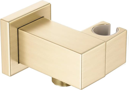 AYIVG Bathroom All Brass Wall Mount Adjustable Handheld Shower Head Bracket Holder , Brushed Gold Finish