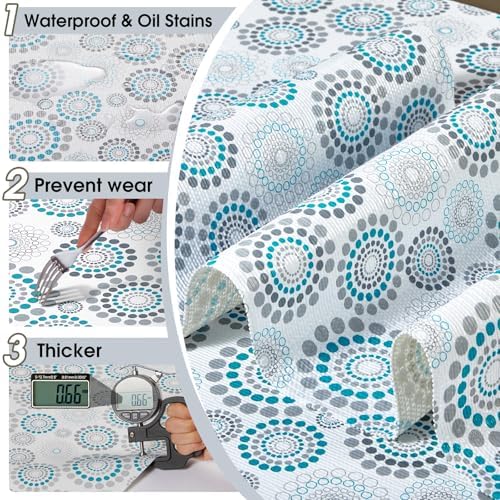 Drawer and Shelf Liner for Kitchen Cabinets, Spiral, 18IN X 10FT