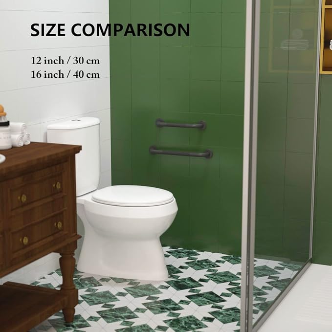 12 Inch Anti Slip Shower Grab Bar Oil Rubbed Black, Munzong Bathroom Grab Bar, Knurled Bathroom Balance Bar,Safety Hand Rail Support Handicap Elderly Injury Senior Assist Bath Handle