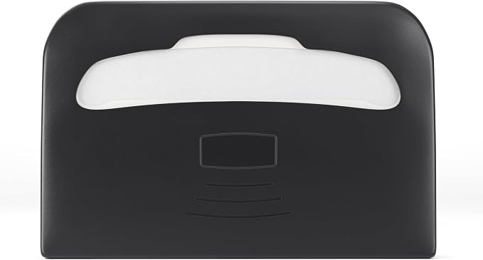 Commercial Toilet Seat Cover Dispenser Wall Mount, Black Half-Fold Toilet Seat Cover Holder for Bathroom/Restroom
