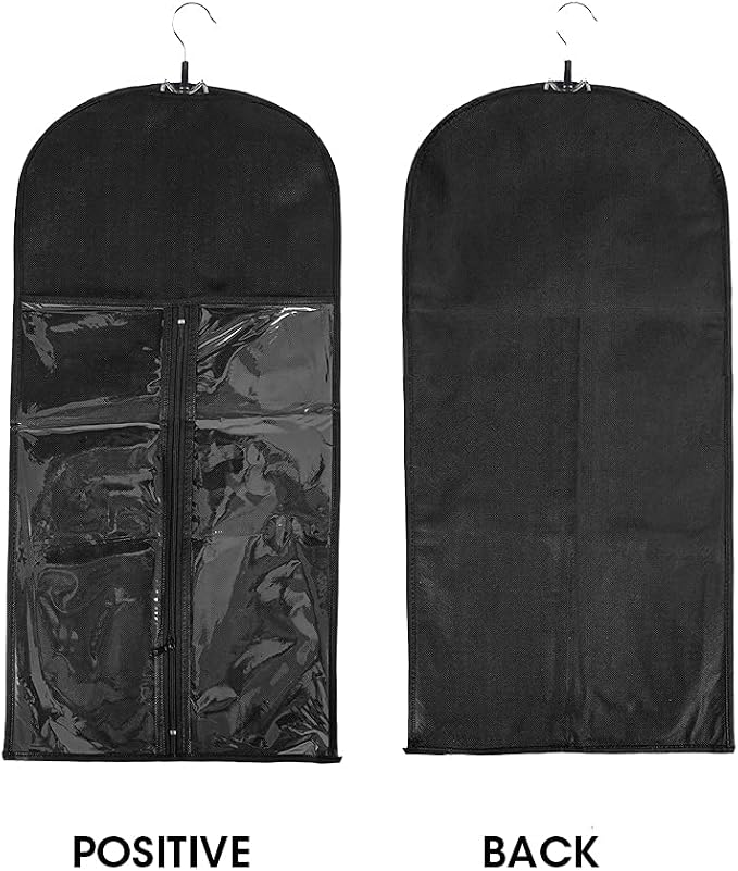 Wig Bags Storage With Hanger- 3PCS Hair Extensions Storage Bag Hair Hangers For Extensions Hairpieces Storage Holder (black)