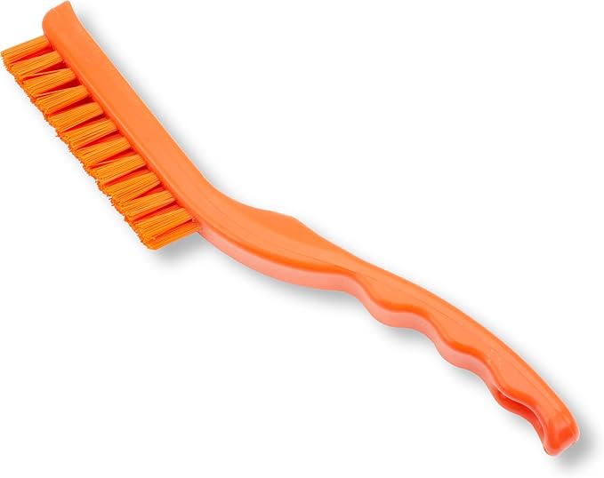 SPARTA Detail Brush Set - Grout & Crevice Brushes with Hanging Hole for Bathroom, Kitchens & Countertop, Plastic, 9 Inches, Orange