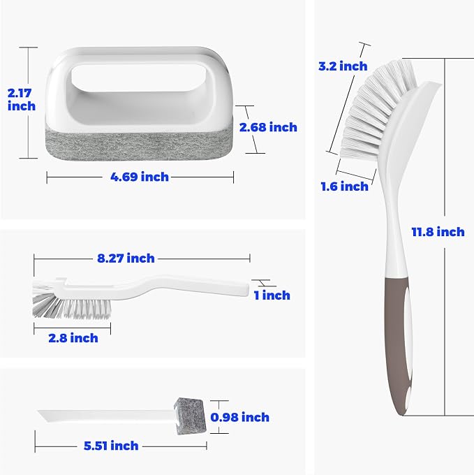 Holikme Dish Brush Cleaning Brush Set for Cleaning Groove Gap,Brown | Dish Brush Set Cleaning Brush Set, Scouring Pad for Cleaning, Groove Gap Brushes for Pot, Pan, Abrasive Wheel Brushes