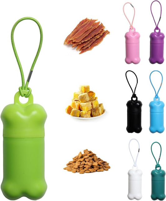 Portable Dog Training Treat Pouch Airtight, (Light Green) | Functional Treat Holder Small Dog Treat Bag for Training and Walks, Bone-Shaped Treat Container