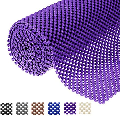 Shelf Liner Drawer Liner Non-Slip Mat Shelves Liners 12" X6.5’ Grid Pattern PVC Non-Adhesive Grip Liner Anti-Slip Mat for Kitchen Cabinets Wire Shelving Pantry Dresser Refrigerator (Purple)