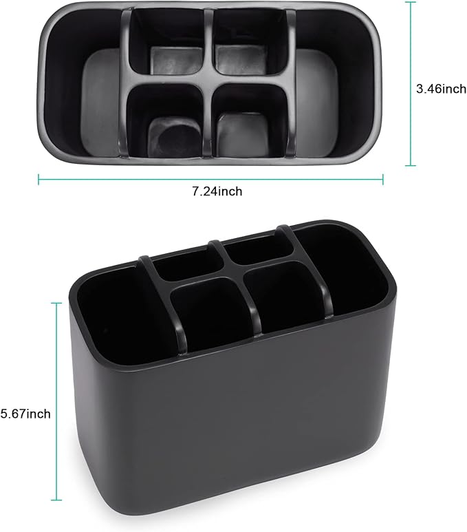 Toothbrush Holder Bathroom Toothbrush Toothpaste Organizer Tooth Brush Holder Makeup Brushes Holder Resin (Black)