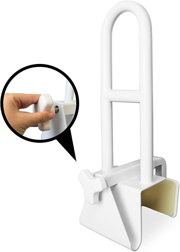 PEPE Mobility Bathtub Safety Rail, Shower Grab Bar Handle for Seniors, Elderly and Disabled, Fits 3 to 6.5 Inch Tub Walls, Bathroom Safety Bars with Non-Slip Grip