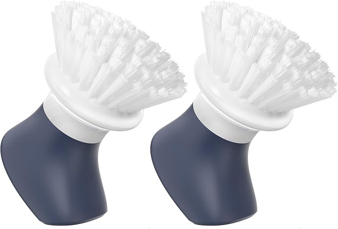 ROSEOK Dish Scrub Brush, Palm Brush, Kitchen Brush, Nylon Bristles | Self-Standing Dish Scrubber with Ergonomic Grip for Cleaning Dishes, Non-Stick Pans and Sinks, Navy Blue, 2 Pack