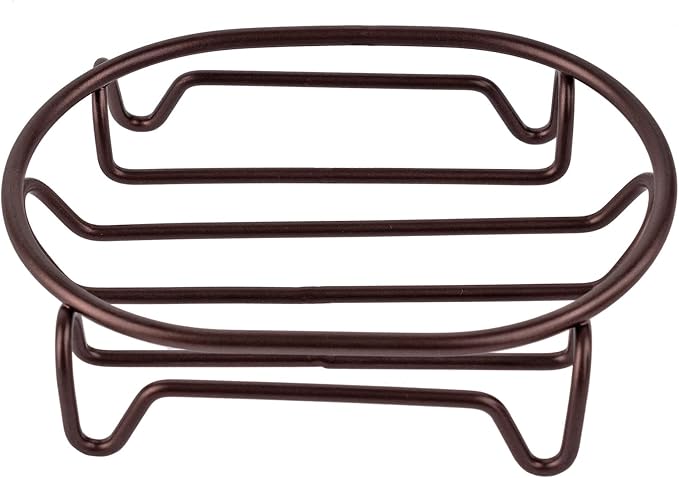 Soap Dish for Shower Bathroom Bar Soap Holder, Stainless Steel Self-draining Soap Rack Tray Saver Sponge Holder for Kitchen, Bath, Tub, Easy Cleaning, Extend Soap Life, Oval Bronze-1 Pack