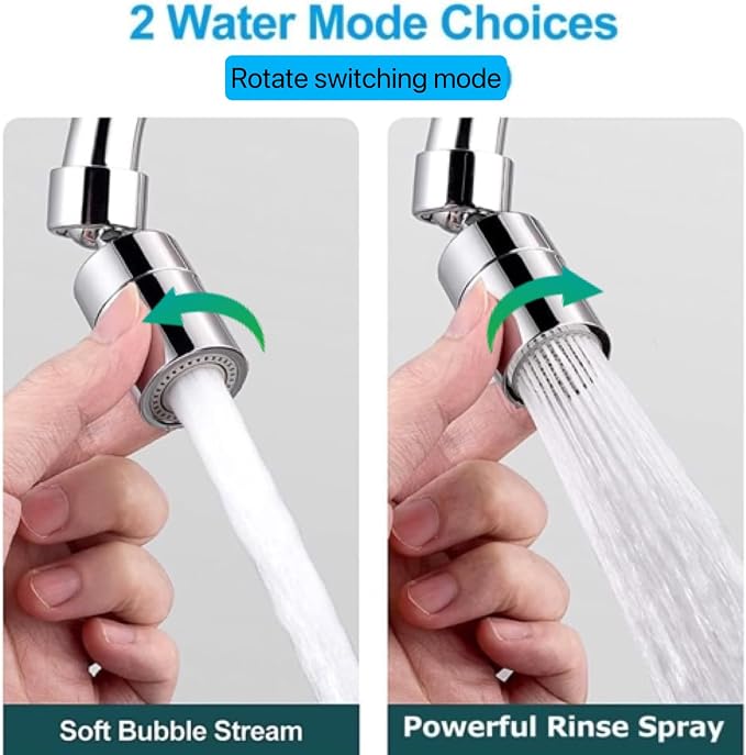 Kitchen and BasinTap Spray Head,360° Swivel Dual-Function Sprayer,80-Degree Big Angle Swivel Faucet Aerator,Faucet Extension Sprayer,Kitchen Faucet Aerator Splash Proof Spout (short style)
